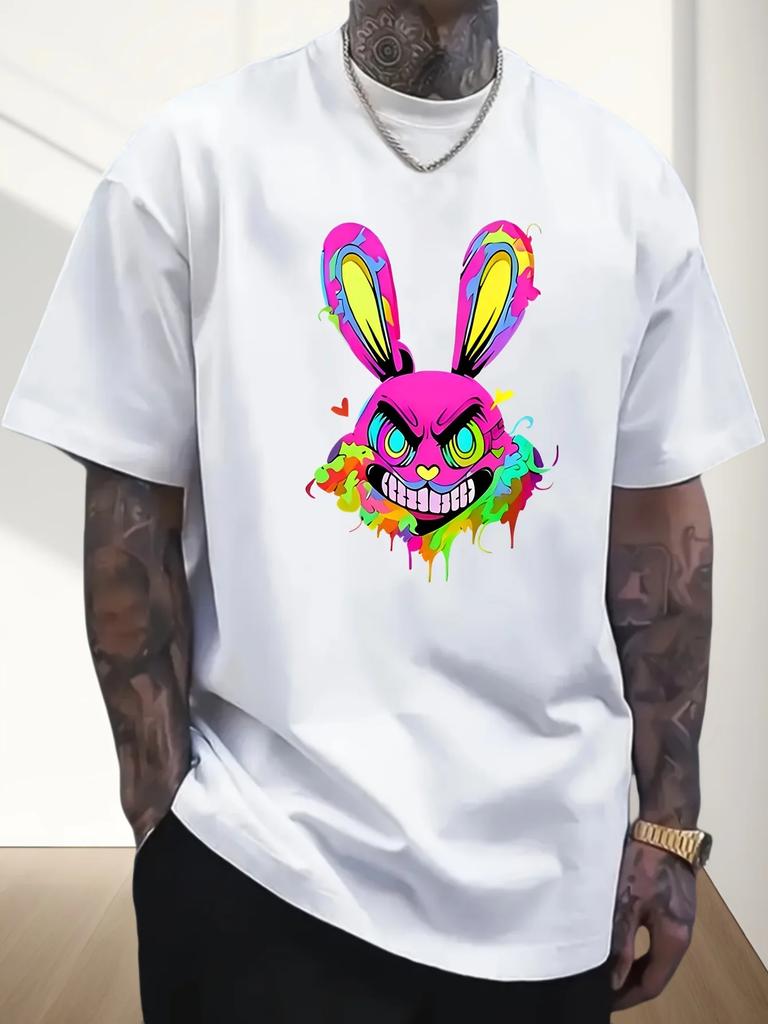 Men's Heavy 220g Round Neck Short Sleeve T-shirt, Casual T-shirt, Fashion Comfortable Breathable Light Summer Top