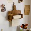 Retro Solid Wood Wall-Mounted Tissue & Paper Roll Holder