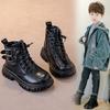 Kids Winter Warm Martin Boots Boys Girls Anti-Slip PU Sole Cotton-Lined Mid-Calf Leather