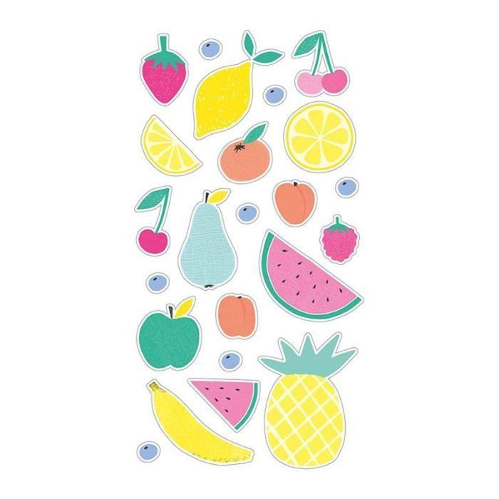 Autocollants Puffies 3D Tutti Frutti Fruits - ARTEMIO - Enfant - Rose - A partir de 5 ans