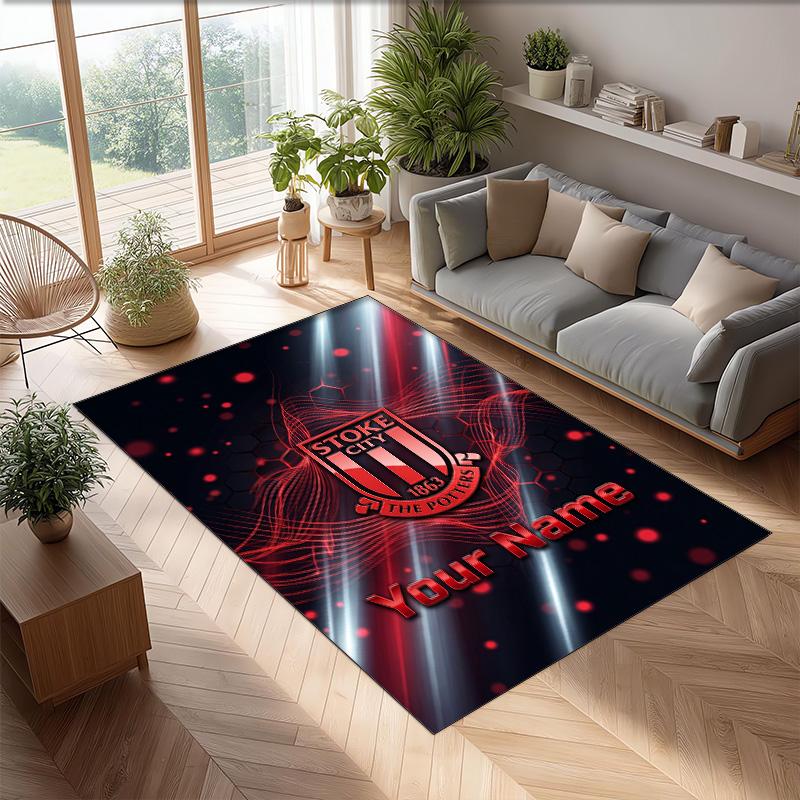 Sunderland FC Printed Crystal Velvet Rug Non‑Slip Crystal Velvet Carpet For Sofa Bedroom Indoor Home Decoration