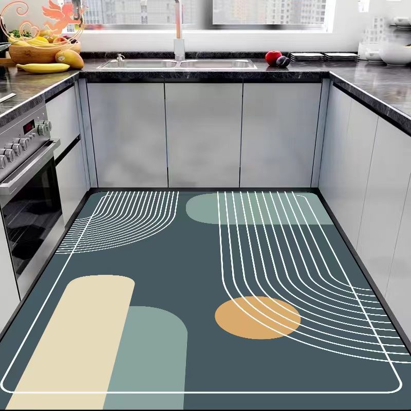 Kitchen Non-slip PVC Large Area Rug Dirt-resistant Waterproof Soft Rugs Living Room Carpet Balcony Oil-proof Carpets Foot Mat