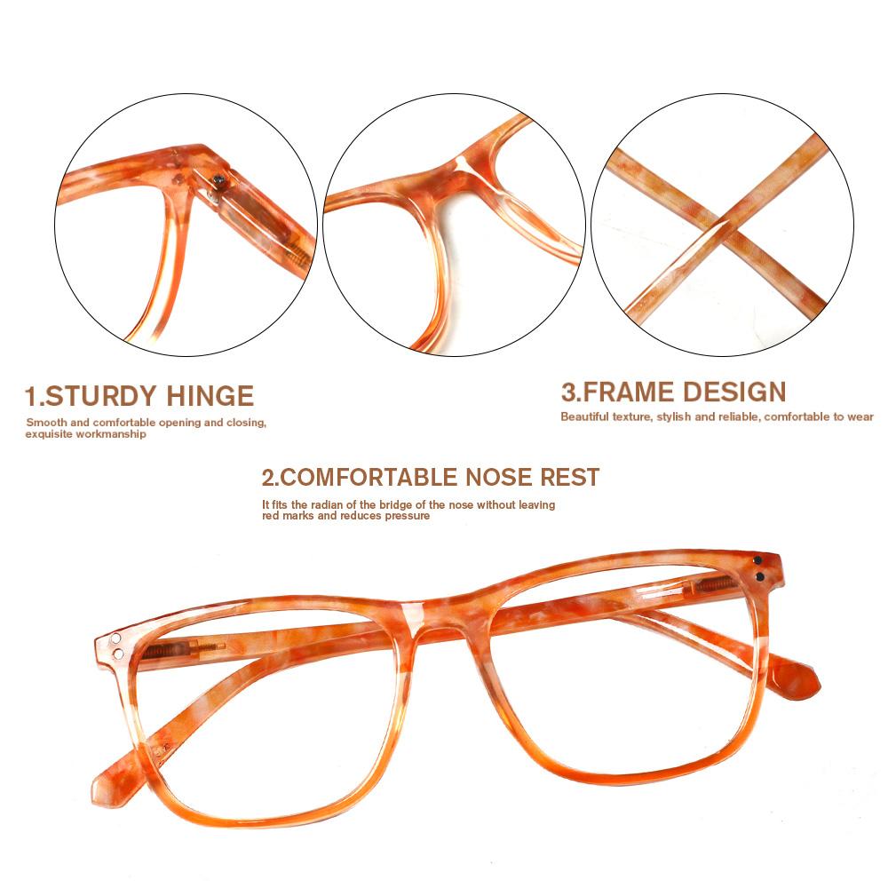 Turezing Reading Glasses for Men and Women Square Frames HD Lenses Ultra Lightweight Presbyopia Glasses