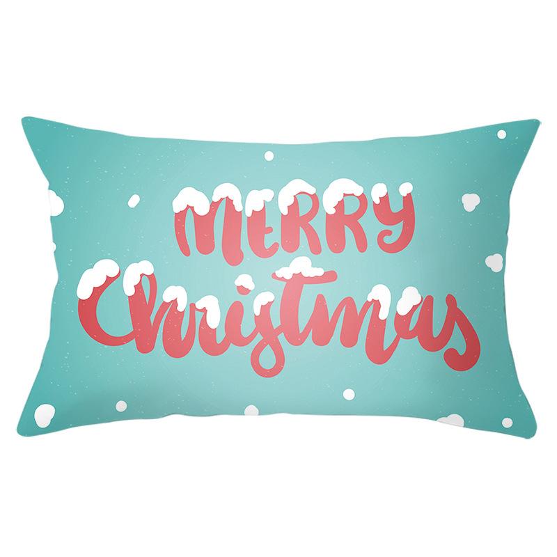 Christmas Series Peach Skin Waist Pillowcase Rectangular Sofa Cushion Cover Bedside Pillowcase Home
