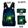 Classic Popular Classic Fireflies 3D Print 3pcs/Set pupil School Bags Laptop Daypack Backpack Inclined shoulder bag Pencil Case