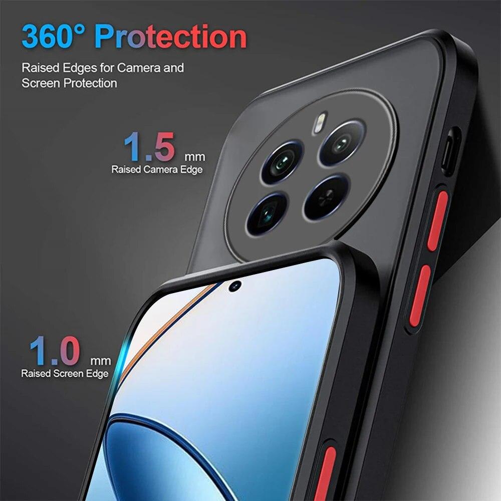 Shockproof Armor Matte Case For Realme 12 Pro+ 5G Soft TPU Bumper Clear Hard PC Camera Lens Protection Cover On Realme12pro+ Realmi 12 Pro Plus