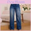 Denim Pants For Women With Elastic Waistband Design And Cotton Material For Casual Streetwear