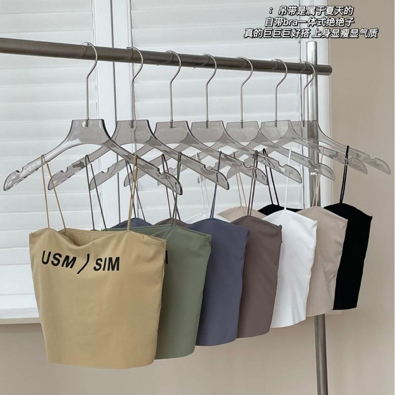 

Chiffon Letter Print Padded Camisole Tank Top One size чёрный