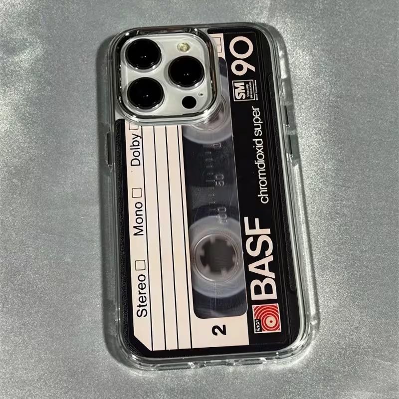 

Intage Cassette Tape Photo Frame Soft Phone Case For iPhone 17 Air 16 e 15 14 13 12 11 Pro Max Plus SE Shockproof Cover iPhone 11 Pro