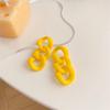 Statement Colorful Acrylic Cuban Chain Drop Earrings for Women Trendy Matte Link Chain Long Dangle Earring Korea Fashion Jewelry