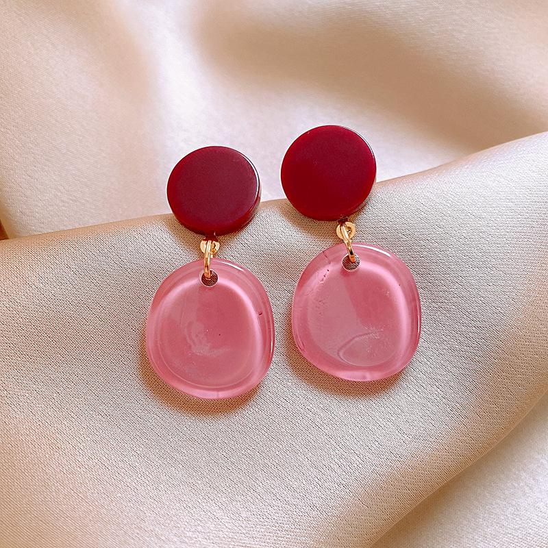 Faye Wong Pink Shrimp Cracker Earrings 2025 Year of the Snake Spring Festival Studs - European and American High-End Fashion.