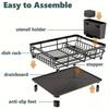 Rust-Proof Kitchen Storage Shelf Large Capacity Dish Drainer  Kitchen Sink