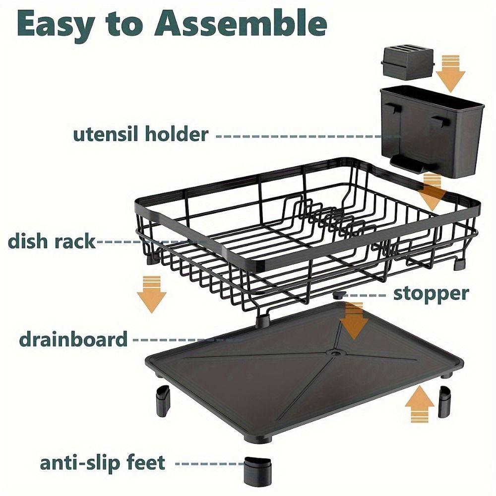 Rust-Proof Kitchen Storage Shelf Large Capacity Dish Drainer Kitchen Sink