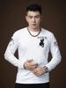 European-Style Long-Sleeve T-Shirt for Men, Autumn Round-Neck Tee, 2025 New Trendy Brand Bear Print Top, Men's Base Shirt