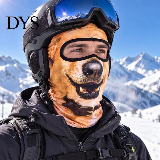 Lightweight Face Shield Animal Print Balaclava Mask, Breathable Dog Cat Tiger Cosplay Ski Soft Covering Men Women Full Cover for Halloween Party Mask