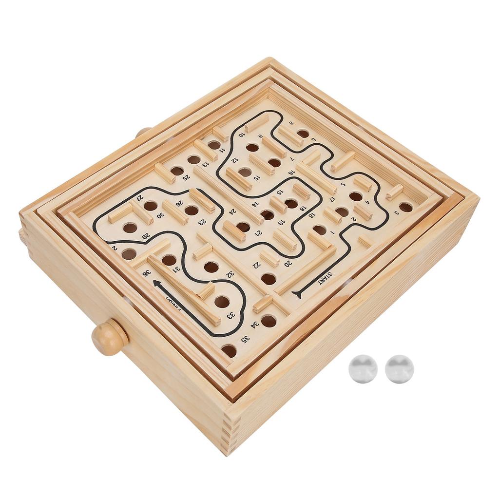 Tablero Laberinto de Madera Bola de Acero Equilibrios Juego de Mesa Laberinto Juguete Educativo de Aprendizaje Regalo
