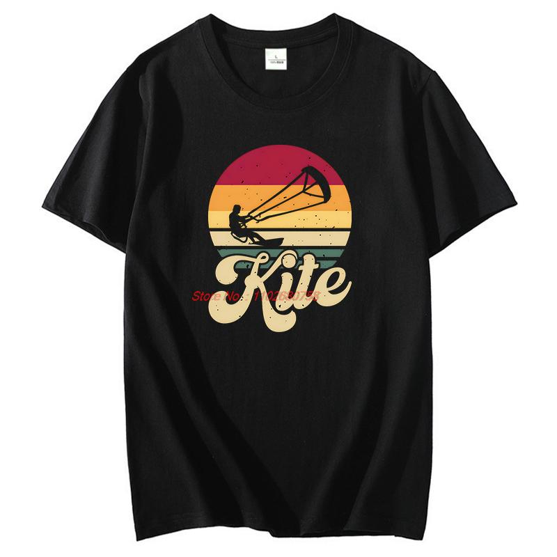 Vintage Kitesurfing Graphic T Shirts Cotton Short Sleeve Tshirts Unisex Summer New Shirts And Tshirts Fashion Print T Shirt
