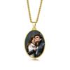 European Hip Hop Personalized Round Photo Men's Necklace