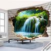 Waterfall cave landscape Digital printing polyester wall tapestry suitable for use in living rooms bedrooms offices bars party
