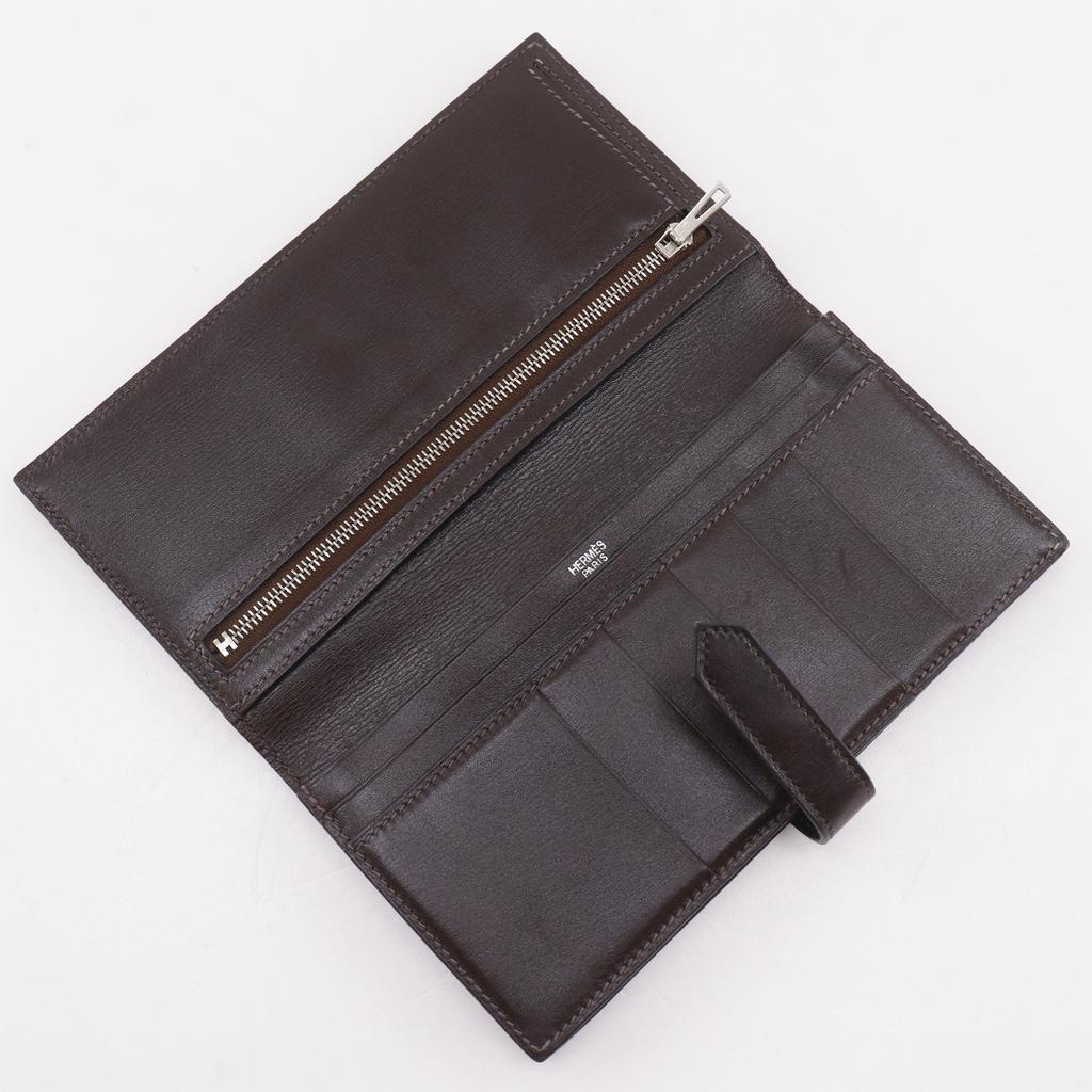 Hermes Beansufla Purse Brown/SilverHardware Box Carf Unisex Used