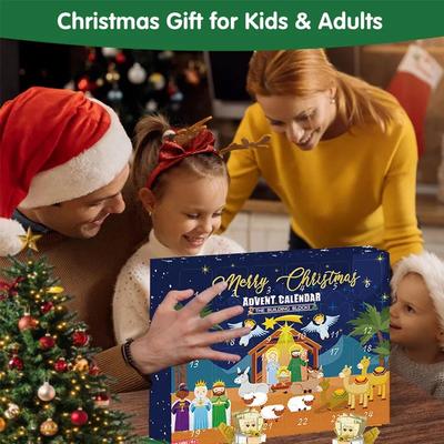 DIY Christmas Advent Calendar Gift Box Nativity Jesus Bricks Toys 24days Countdown Advent Calendars Christmas Home Decoration