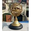 Armillary Sphere Brass Astrolabe On Wood Base ~Maritime Nautical Collectible ~ Table Décor Celestial Globe Retro Gift