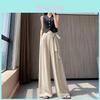 Womens Casual Wide Leg Pants With White Strap Design For Summer Comfort