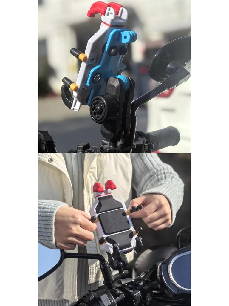 Eight-Claw Shock-Absorbing Anti-Theft Motorcycle Phone Holder with Soft Rubber