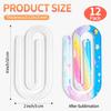 12 Pcs Sublimation Paper Clips Blanks Jumbo, 4x2 Inch Jumbo Paper Clips Clear for Heat Transfer DIY Design, Acrylic Sublimation Blanks for Crafts,