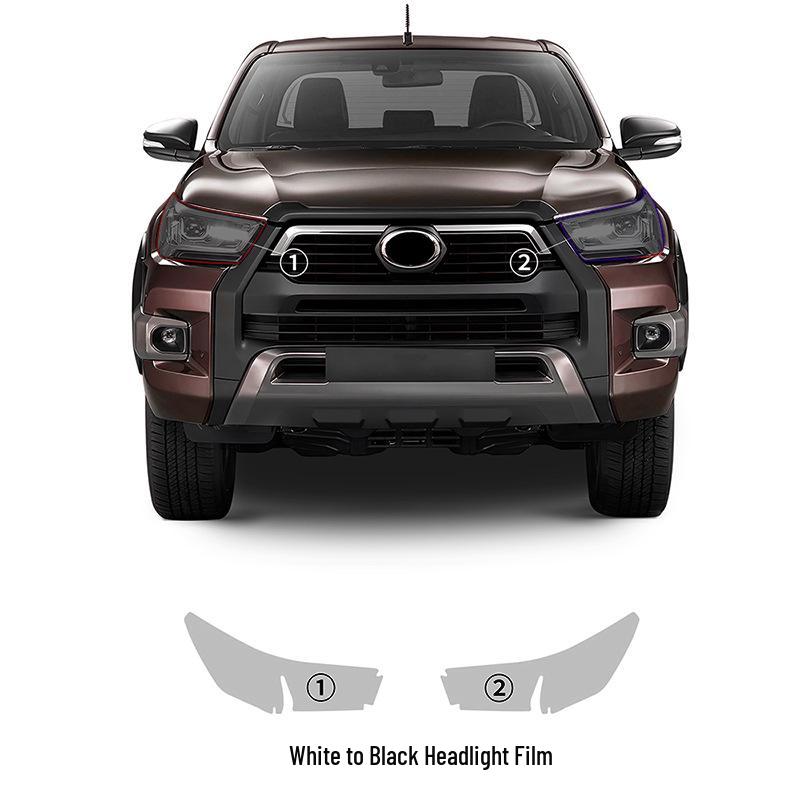 

Защитная пленка из ТПУ для Toyota HILUX Invincible: Белый/Фиолетовый и Белый/Черный White to purple, white to black protective film