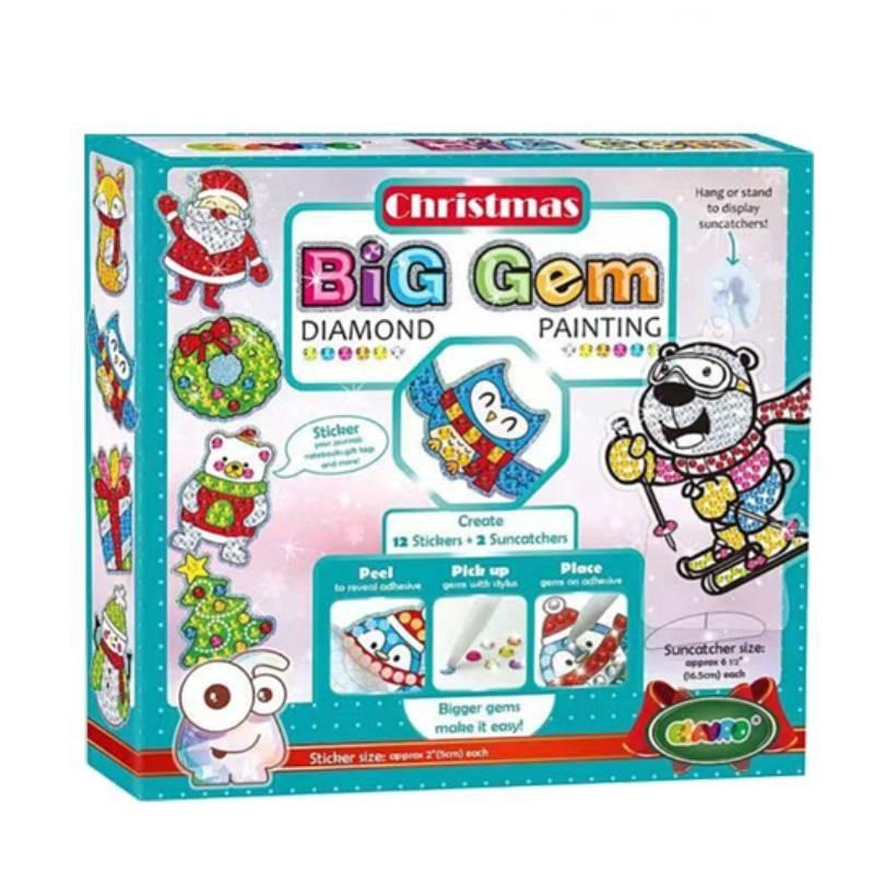 

Kids Diy Big Gem Painting Stickers Underwater World Plastic Non-electric Snowman