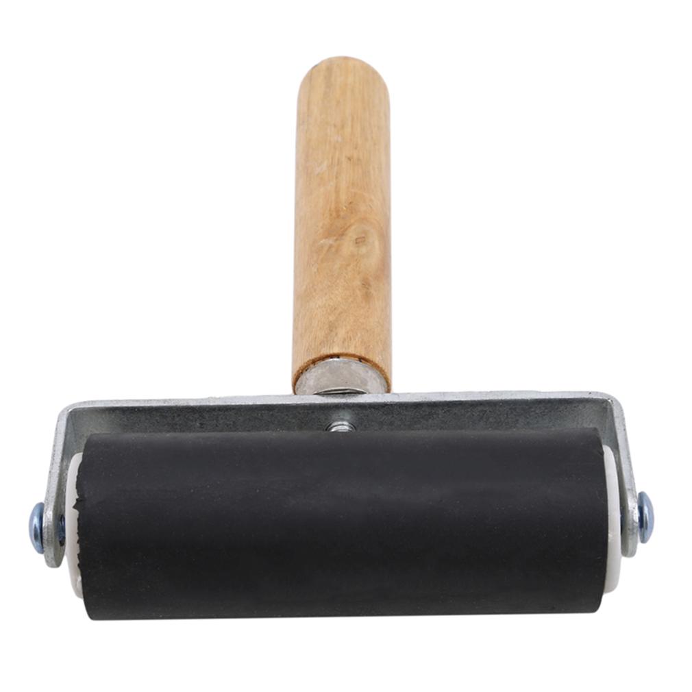 Wood Handle Painting with Ink Rubber Printing Embossing Roller