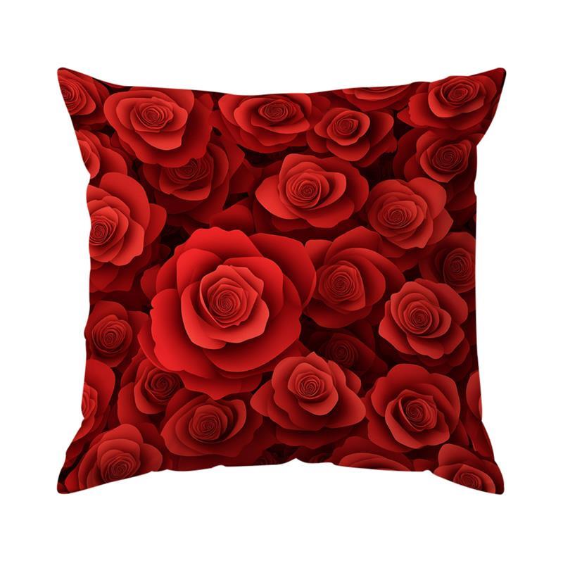 Heimdeko Rote Rosen: Aufwändige Muster für Kissen Muster Kissenbezug Geeignet für Sofa Schlafzimmer Auto Kissenbezug