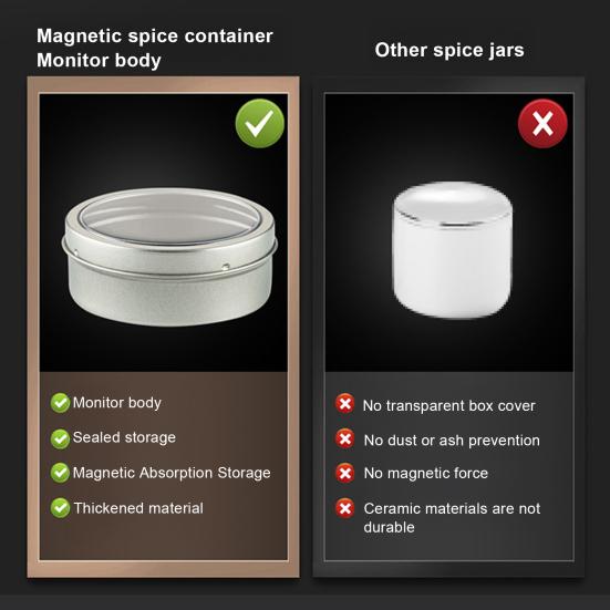 Magnetic Spice Tins with Lids Tinplate Kitchen Seasoning Box for Refrigerator