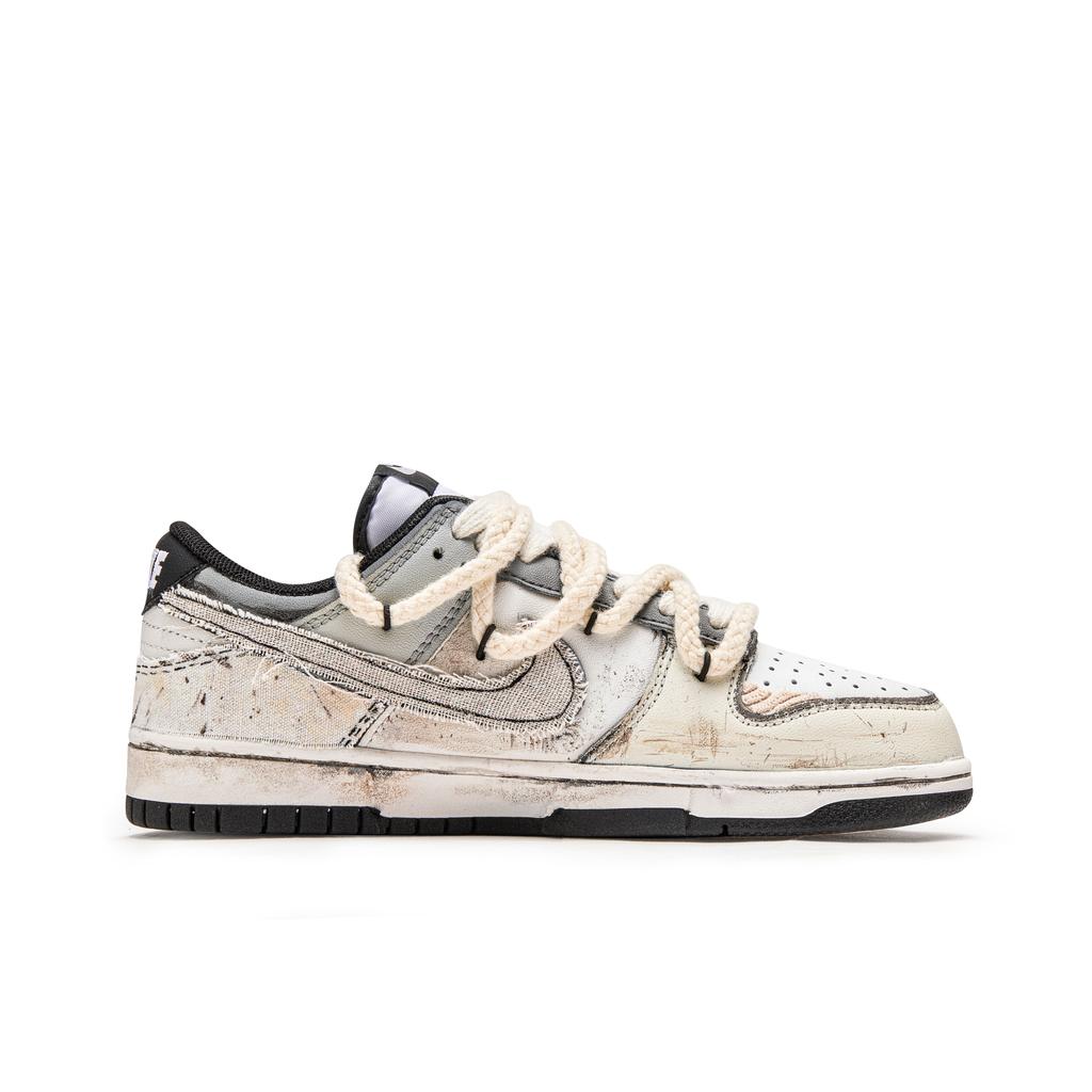 Nike Dunk Da Vinci Custom Box, Rossin Key Cushioning Quick Dry Abrasion Resistant Balance Low top Skateboard Shoes DD1391-100(TeamM--BOX)