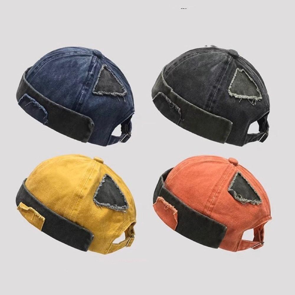 Neue Retro Krempenlose Mütze Verstellbare Vintage Melonen-Docker-Kappe Aufgeschlagene Hip-Hop-Beanie Sommer Frühling Vermieter-Mütze