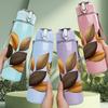 1PC Dried Autumn Leaf Branch 750ml Color Plastic Sports Water Bottle Leakproof Flip Straw Lid Suitable for Sports Office Home Use