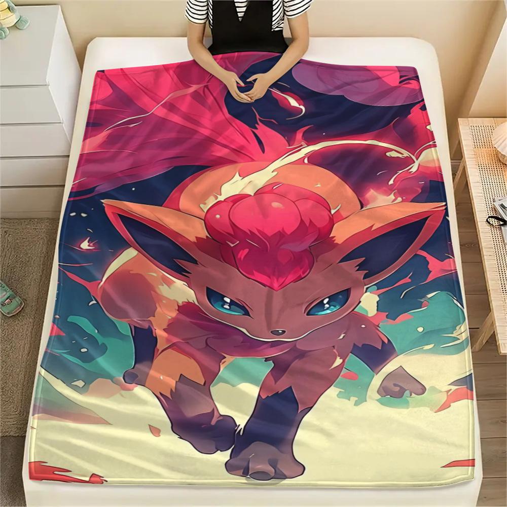 

Pokemon Short Distance Travel Blanket, Flannel Blanket with Unique Print for Chair, Bedroom, Sofa & Picnic.-TING 75x90cm
