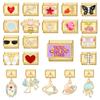 Vintage Zircon Cherry Heart Butterfly Star Bee Golden Italian Charm Links Fit 9mm Stainless Steel Bracelet Women DIY Making Gift