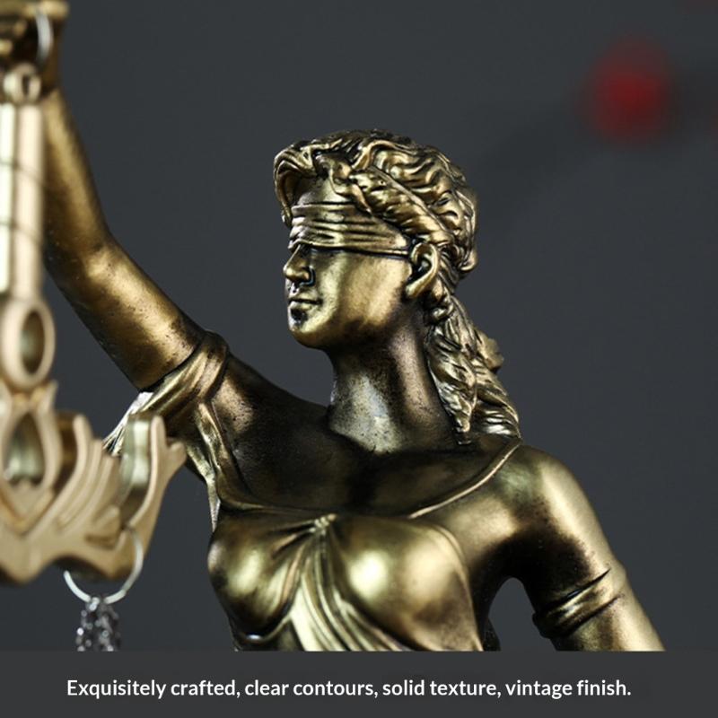 Escultura Diosa de la Justicia Dama de la Ley Vendada Figura de Resina Mujer de la Equidad Estatua con Balanza para Decoración de Abogados Regalo