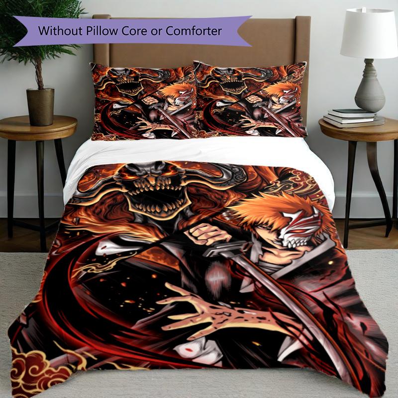 3pcs Duvet Cover Set (1*Duvet Cover + 2*Pillowcase, Without Core), Bleach Print Bedding Set, Bedroom Decor, All‑Season, Gift