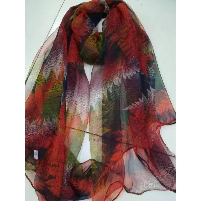 [BYSIFA] Ladies Silk Scarf Shawl New Long Scarves Fashion Brand Scarves Elegant Purple Blue Neck Scarf Beach Shawl Cover-ups