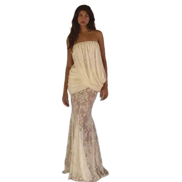 Europe, America, summer 1011 new lace tube top, pleated layers, fashion high-end slim-fit Spice Girl dress