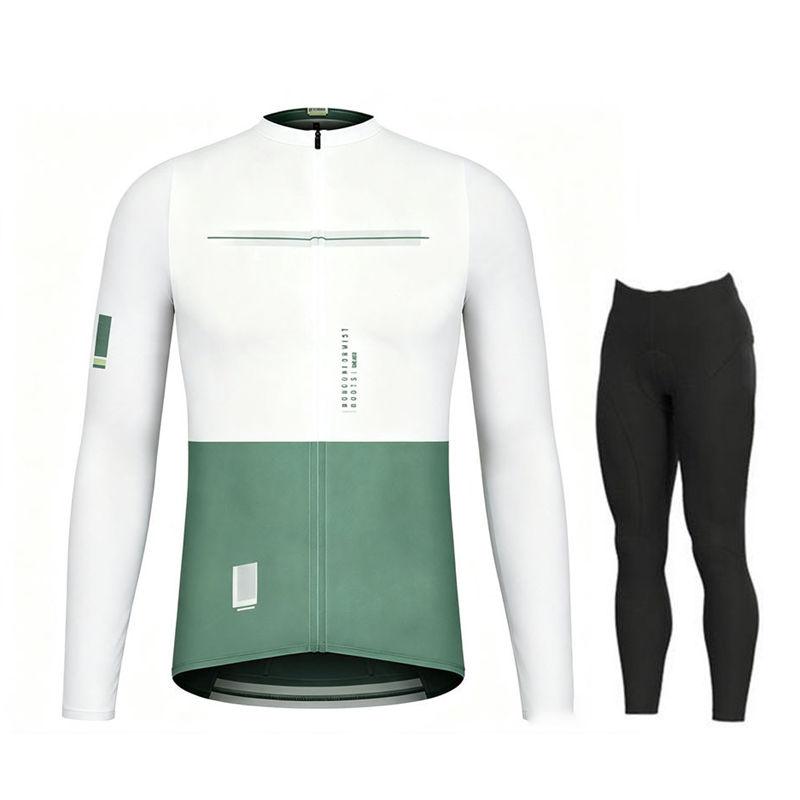 Spring and Autumn Team Long Sleeve Cycling Jersey Set Bib Pants Ropa Ciclismo Bicycle Clothing MTB Bike Uniform Men Clothes