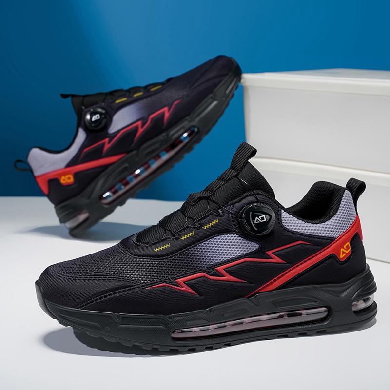 Mens Sports Shoes 2026 New Breathable Mesh Button Rotation Design Simple Fashion Autumn Outdoor Leisure Running Shoes Men