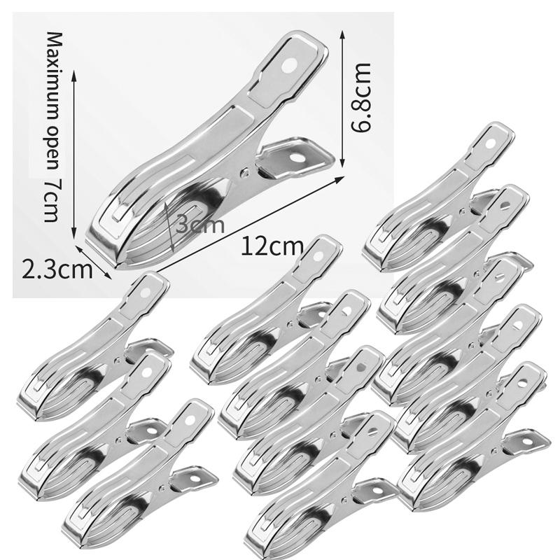 6-30Pcs Durable Stainless Steel Pool Cover Clips with Blue Plastic Handles-Heavy Duty Windproof Spring Clips for Secure Above