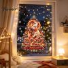 Zodiac Sheep Glass Decorations 2027 New Year Flame Goat Static Sticker, PVC Window Cling with Pine Branches Red Berries and Easy Apply Decals