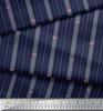 Soimoi Japan Crepe Satin Fabric Artistic Floral & Stripe Fabric Prints By metre 42 Inch
