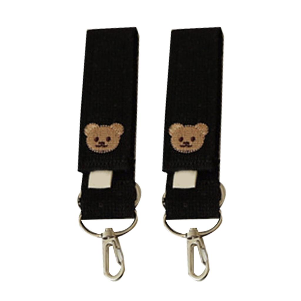 1 Pair Baby Stroller Organizer Hook Cute Bear Stroller Hooks Adjustable Bag Hanging Hooks Sturdy Stroller Accessories
