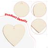 20 Pieces Heart Cutouts Wooden Slices Ornaments Unfinished with Ropes DIY Crafts Blank